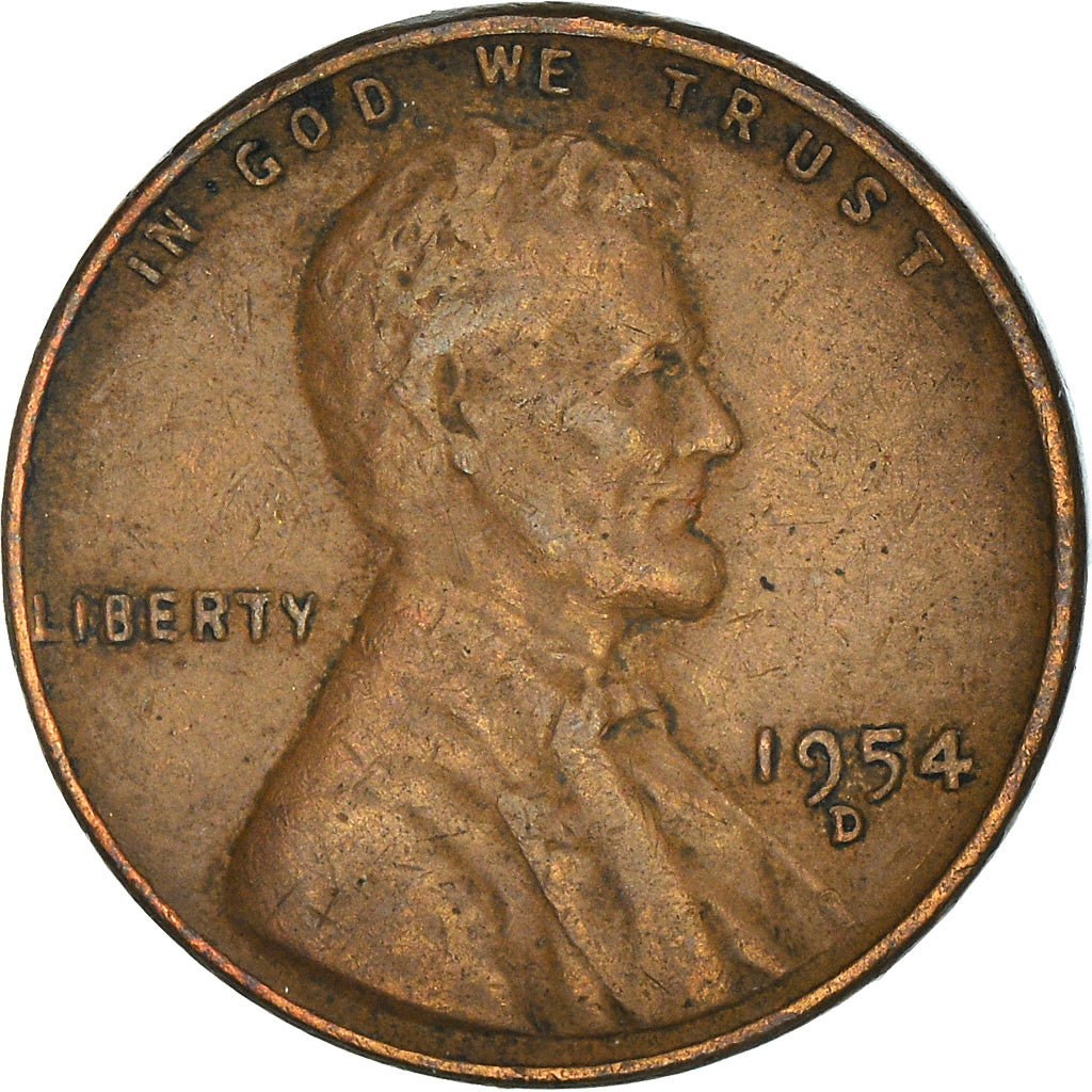 Coin, United States, Lincoln Cent, Cent, 1954, U.S. Mint, Denver, EF(40-45)