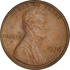 Moeda, Estados Unidos da América, Lincoln Cent, Cent, 1974, U.S. Mint