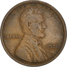 Coin, United States, Lincoln Cent, Cent, 1920, U.S. Mint, Philadelphia