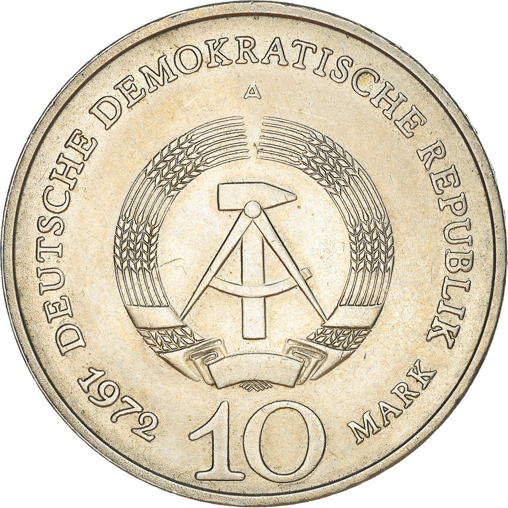 Moneta, NIEMCY - NRD, 10 Mark, 1972, Berlin, EF(40-45), Miedź-Nikiel, KM:38