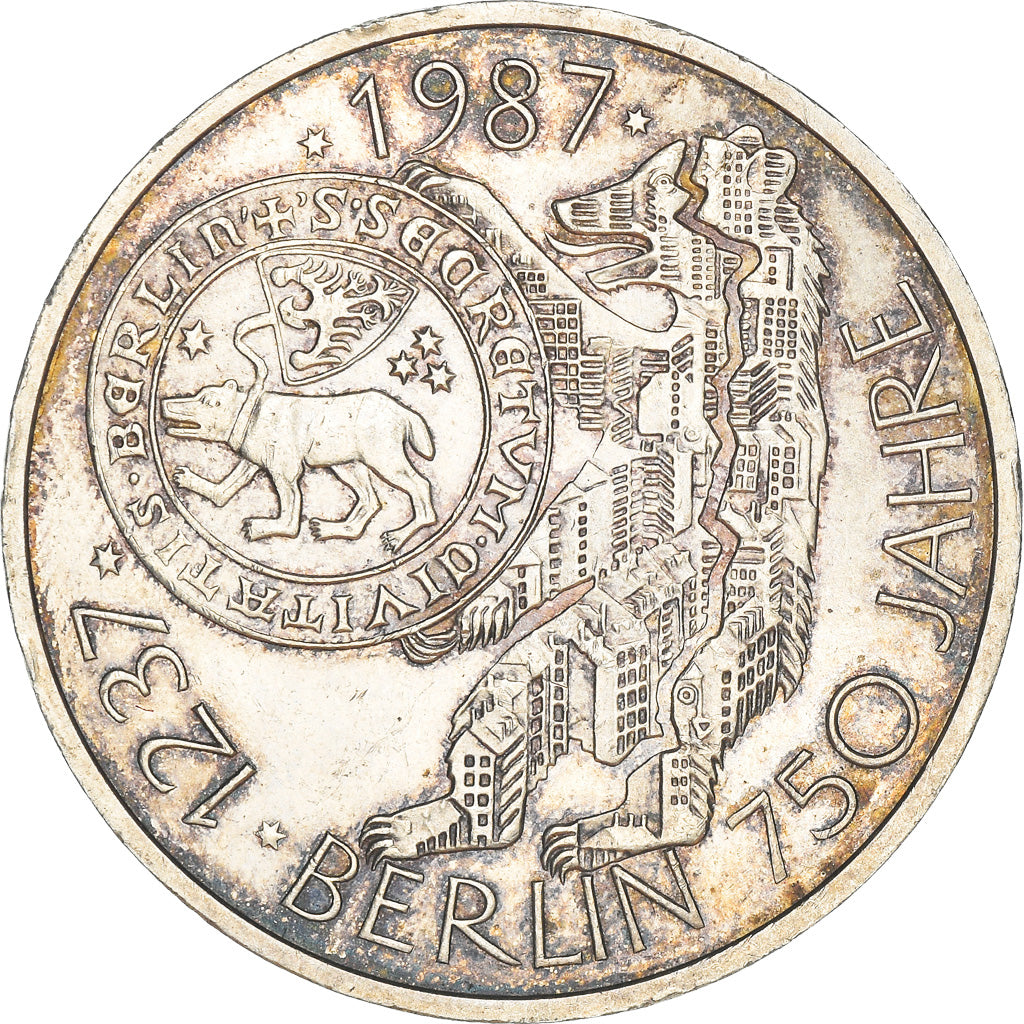 Coin, GERMANY - FEDERAL REPUBLIC, 10 Mark, 1987, Hamburg, Germany, AU(50-53)