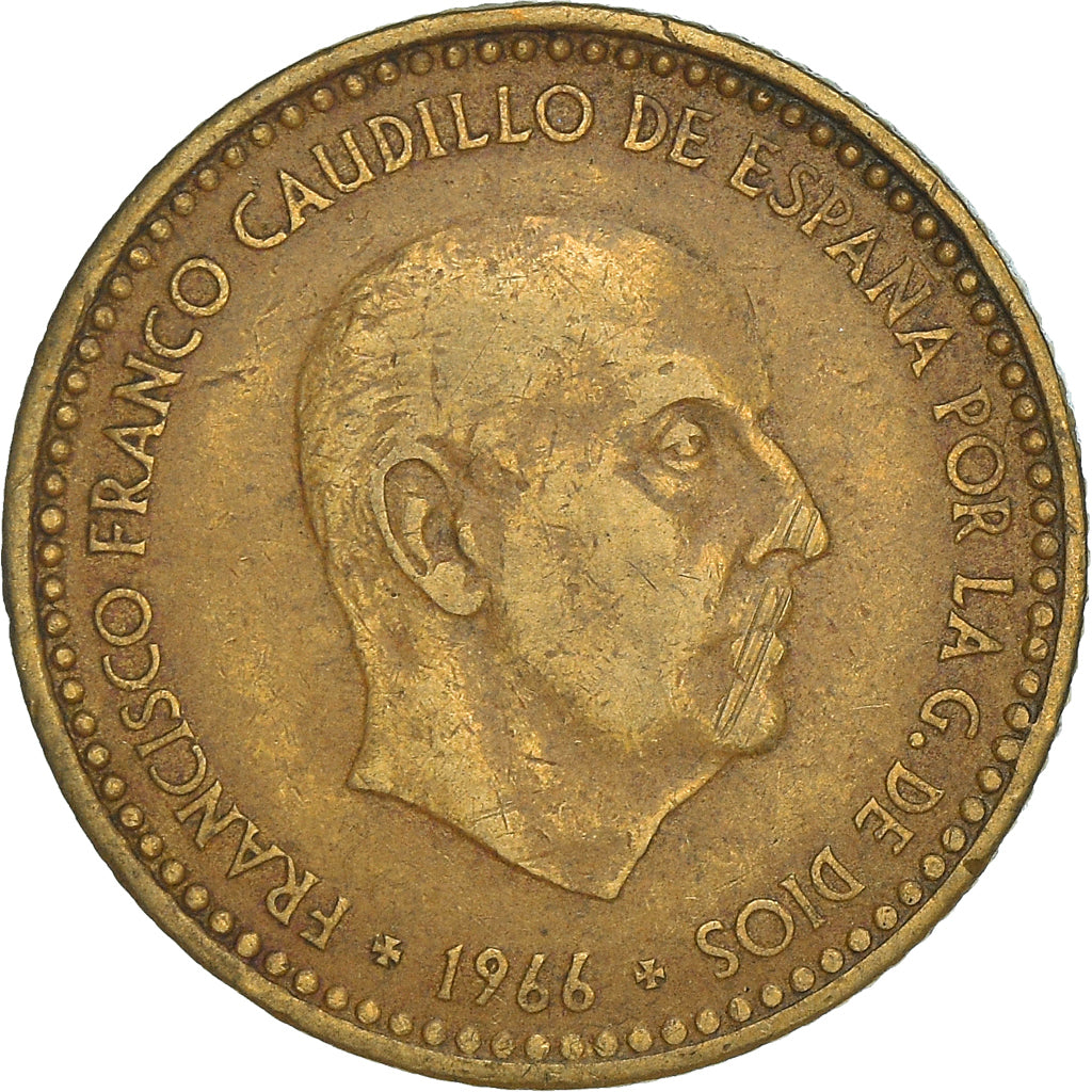 Moeda, Espanha, Francisco Franco, caudillo, Peseta, 1974, VF(20-25)