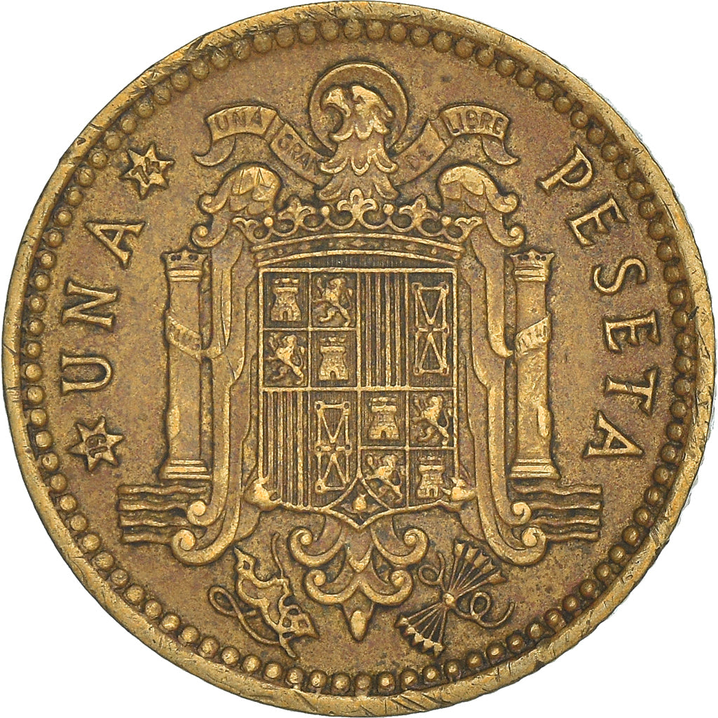 Moeda, Espanha, Francisco Franco, caudillo, Peseta, 1974, VF(20-25)