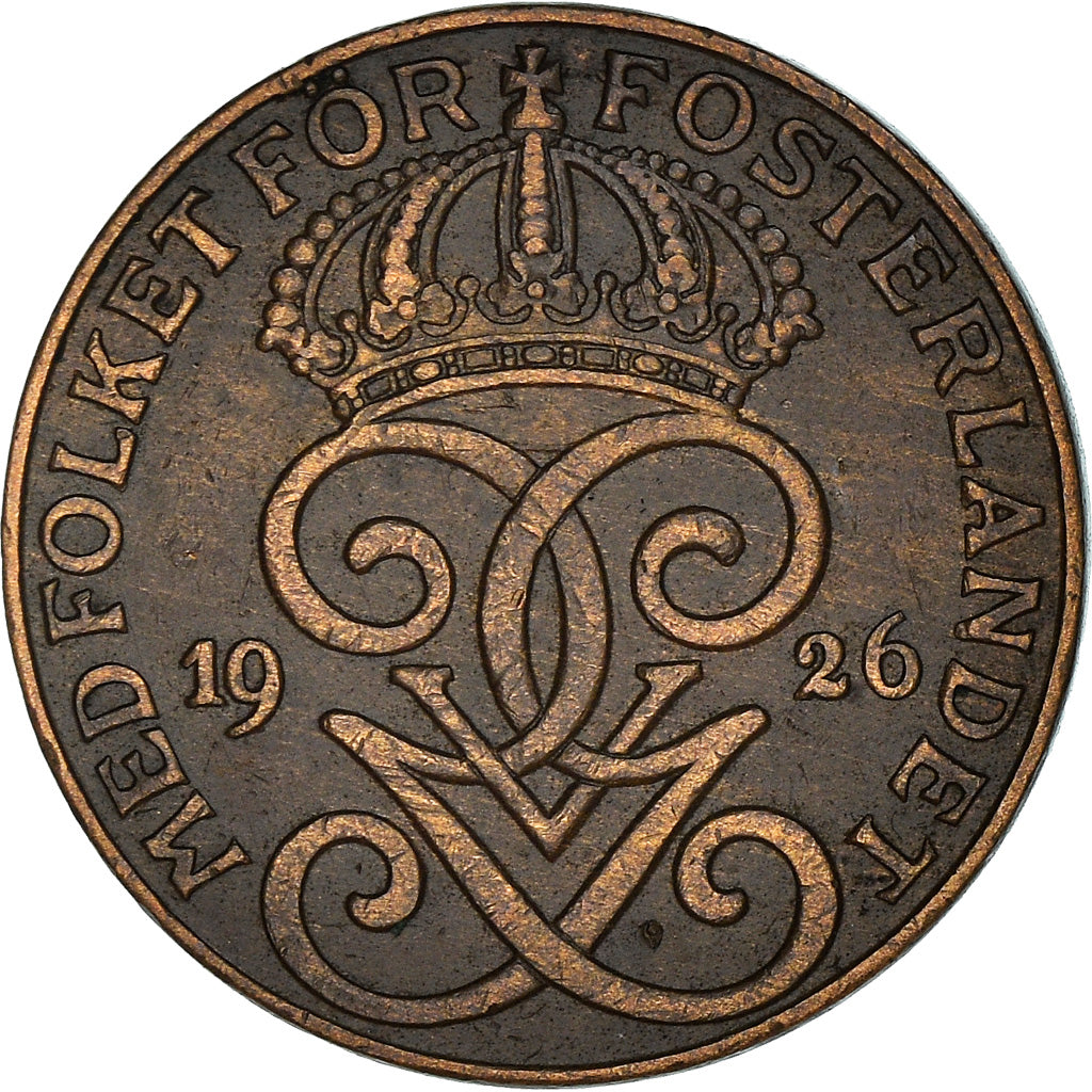 Monnaie, Suède, Gustaf V, 2 Öre, 1926, TTB, Bronze, KM:778