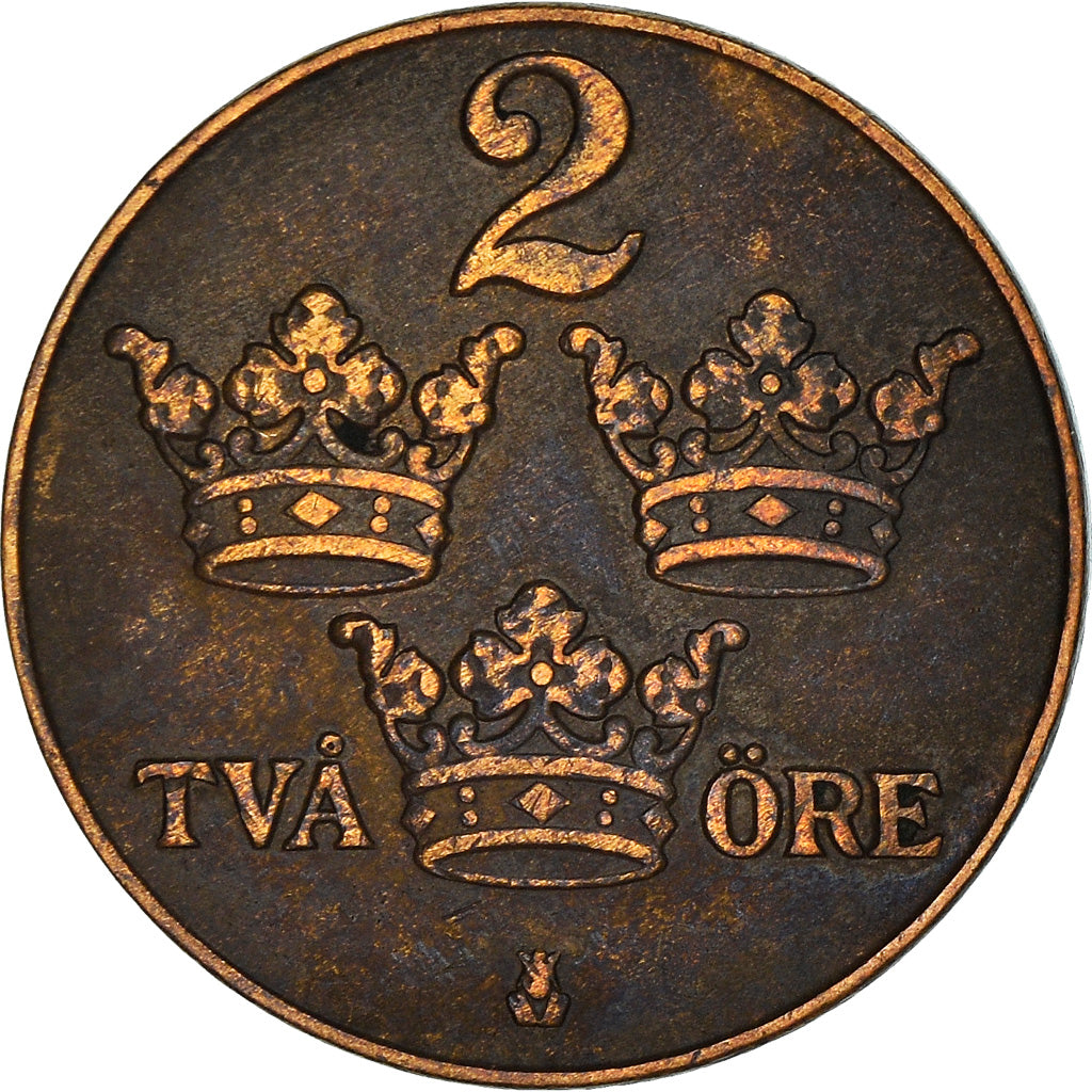 Coin, Sweden, Gustaf V, 2 Öre, 1928, EF(40-45), Bronze, KM:778