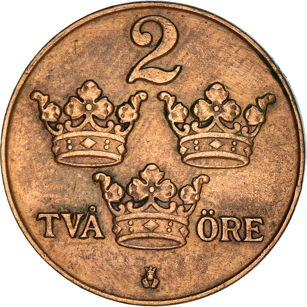 Coin, Sweden, Gustaf V, 2 Öre, 1928, VF(30-35), Bronze, KM:778