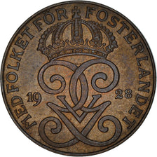 Moneda, Suecia, Gustaf V, 2 Öre, 1928, MBC, Bronce, KM:778