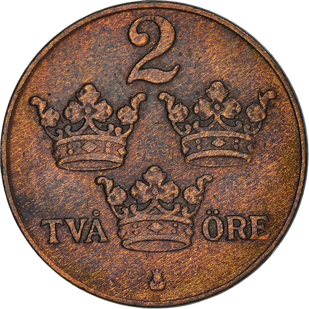 Coin, Sweden, Gustaf V, 2 Öre, 1929, VF(30-35), Bronze, KM:778