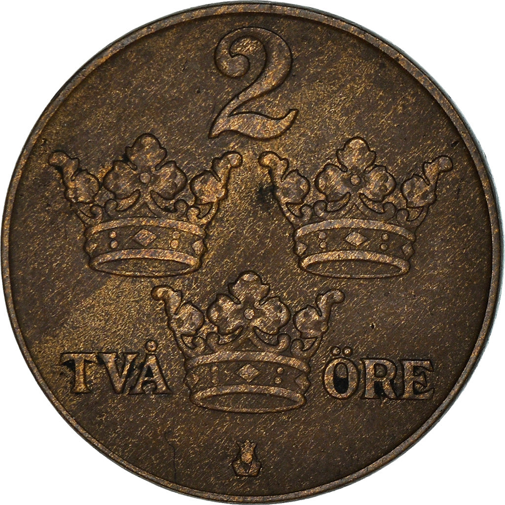 Coin, Sweden, Gustaf V, 2 Öre, 1929, EF(40-45), Bronze, KM:778