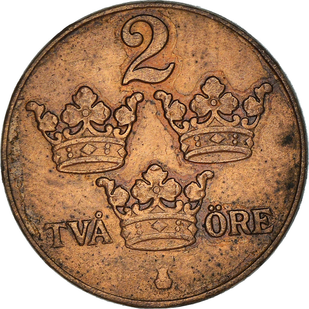 Coin, Sweden, Gustaf V, 2 Öre, 1931, VF(30-35), Bronze, KM:778