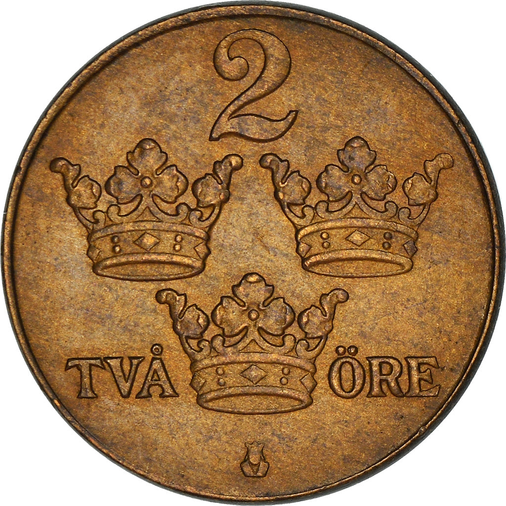 Coin, Sweden, Gustaf V, 2 Öre, 1932, AU(50-53), Bronze, KM:778