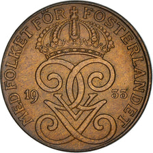 Coin, Sweden, Gustaf V, 2 Öre, 1933, AU(50-53), Bronze, KM:778
