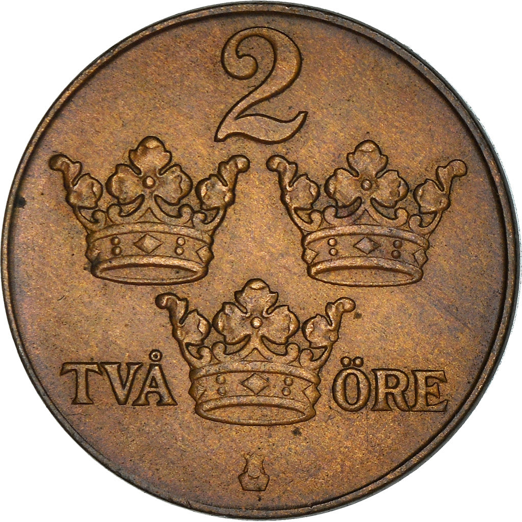 Coin, Sweden, Gustaf V, 2 Öre, 1933, AU(50-53), Bronze, KM:778