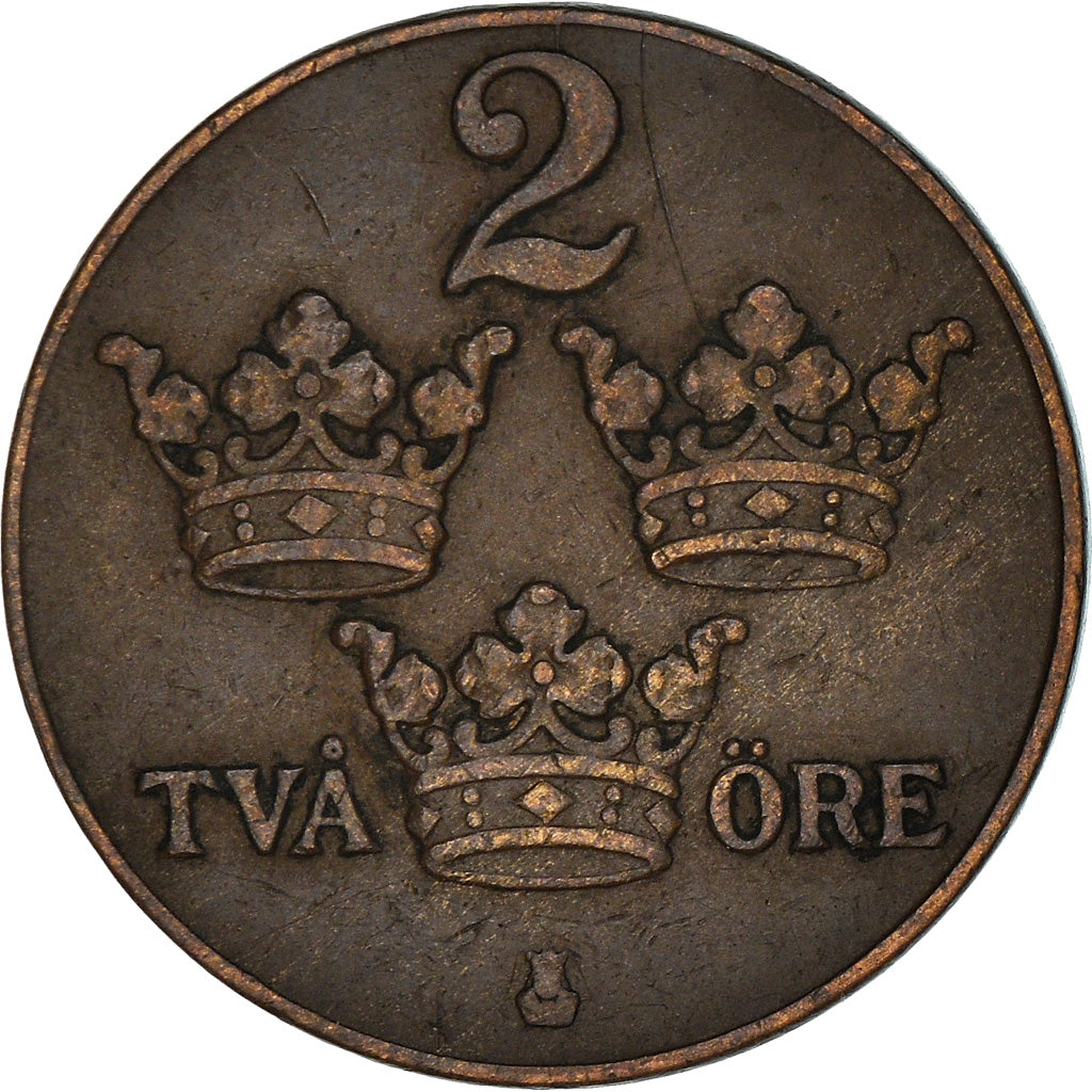 Coin, Sweden, Gustaf V, 2 Öre, 1934, EF(40-45), Bronze, KM:778