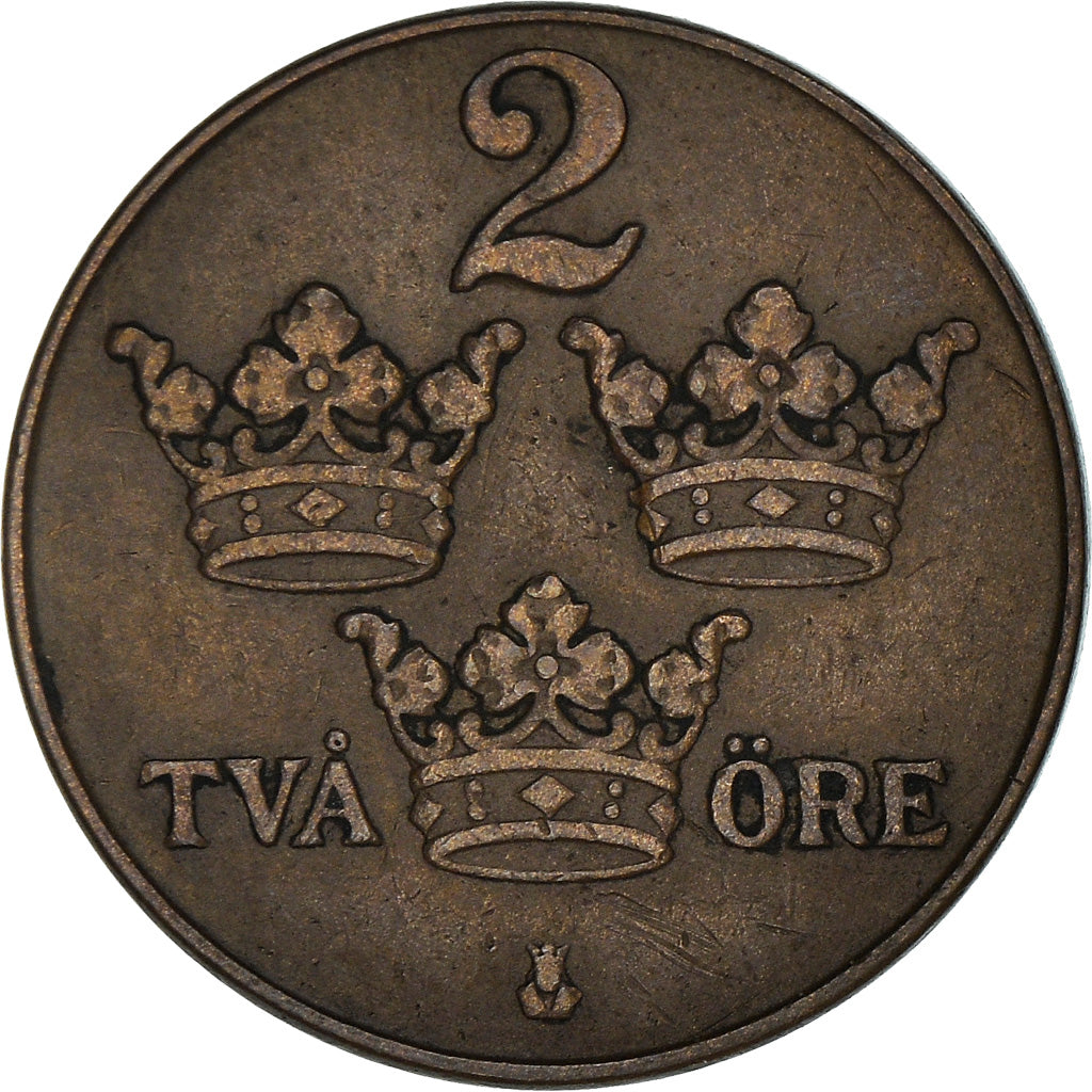 Coin, Sweden, Gustaf V, 2 Öre, 1935, EF(40-45), Bronze, KM:778