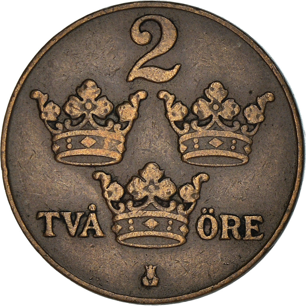 Coin, Sweden, Gustaf V, 2 Öre, 1936, EF(40-45), Bronze, KM:778