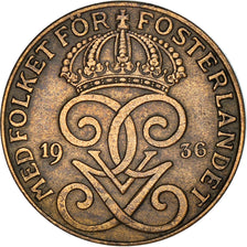 Coin, Sweden, Gustaf V, 2 Öre, 1936, VF(30-35), Bronze, KM:778