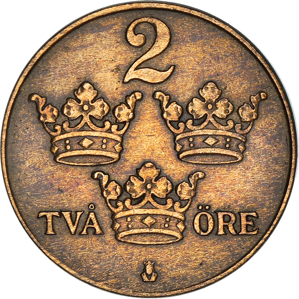 Coin, Sweden, Gustaf V, 2 Öre, 1936, VF(30-35), Bronze, KM:778