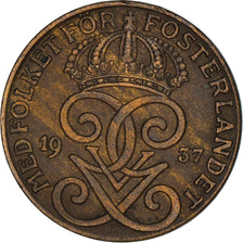 Coin, Sweden, Gustaf V, 2 Öre, 1937, AU(50-53), Bronze, KM:778