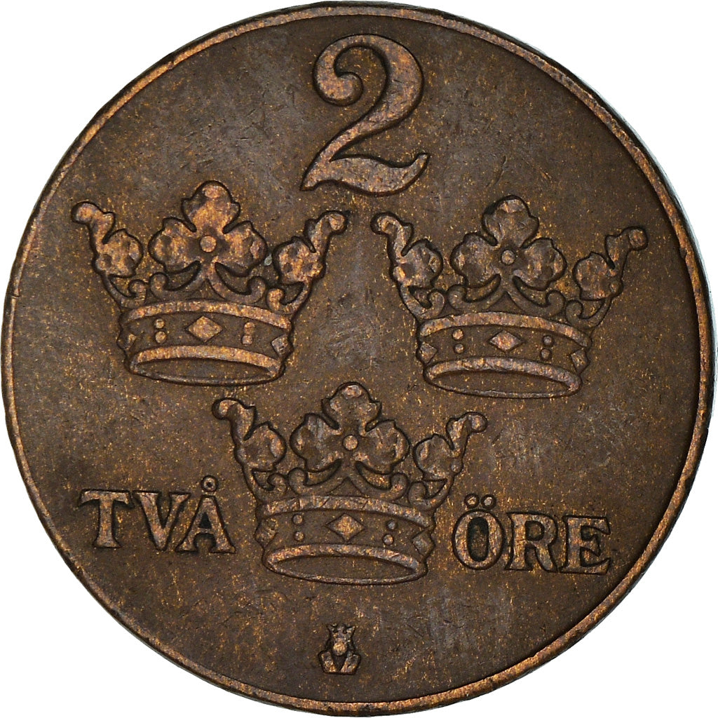 Coin, Sweden, Gustaf V, 2 Öre, 1937, VF(30-35), Bronze, KM:778