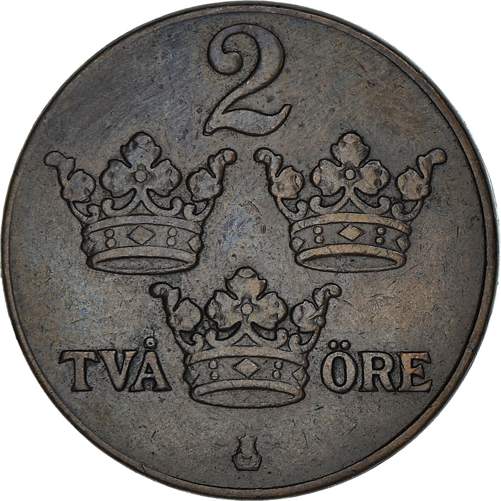 Coin, Sweden, Gustaf V, 2 Öre, 1938, VF(30-35), Bronze, KM:778