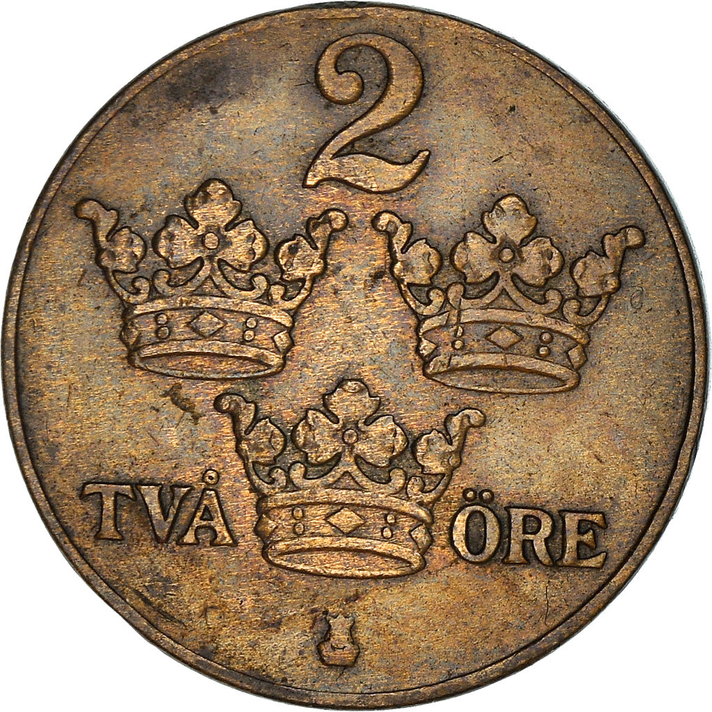Coin, Sweden, Gustaf V, 2 Öre, 1939, VF(30-35), Bronze, KM:778