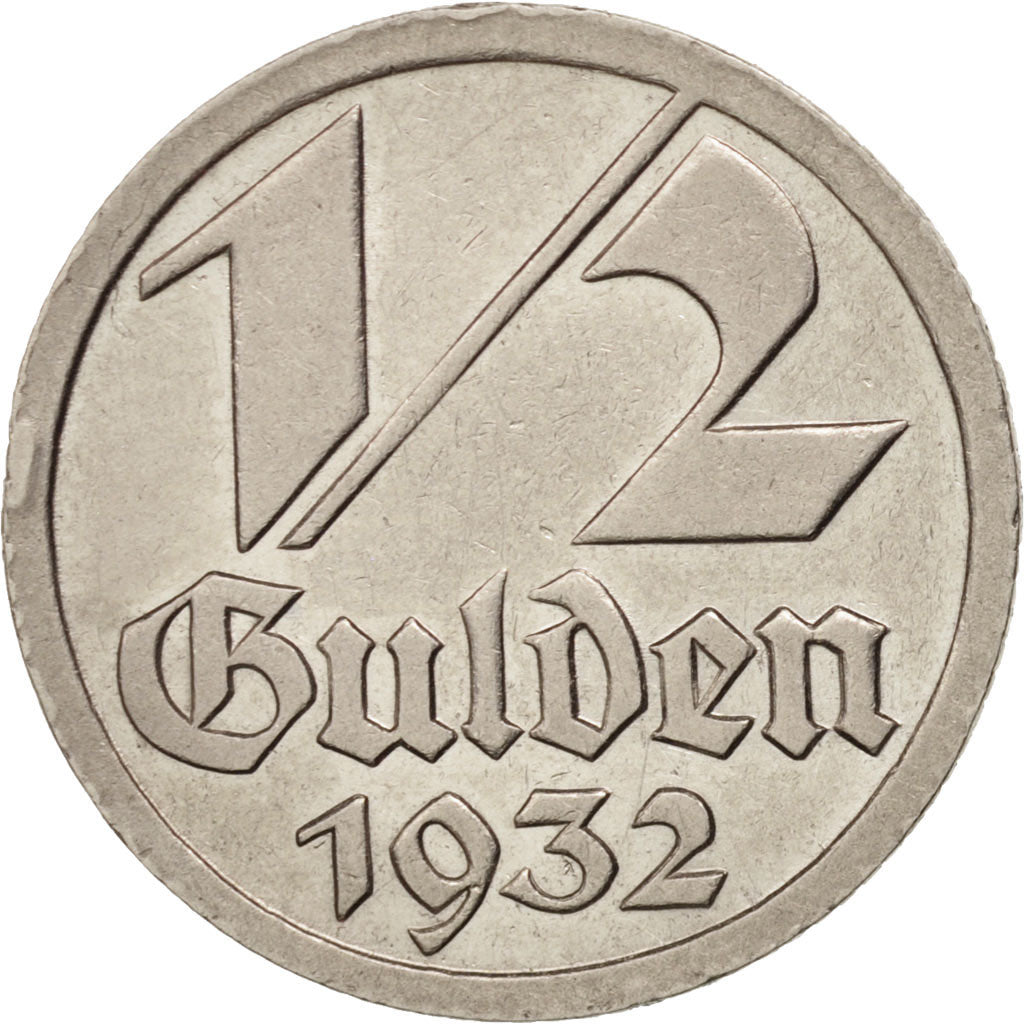DANZICA, 1/2 Gulden, 1932, SPL-, Nichel, KM:153