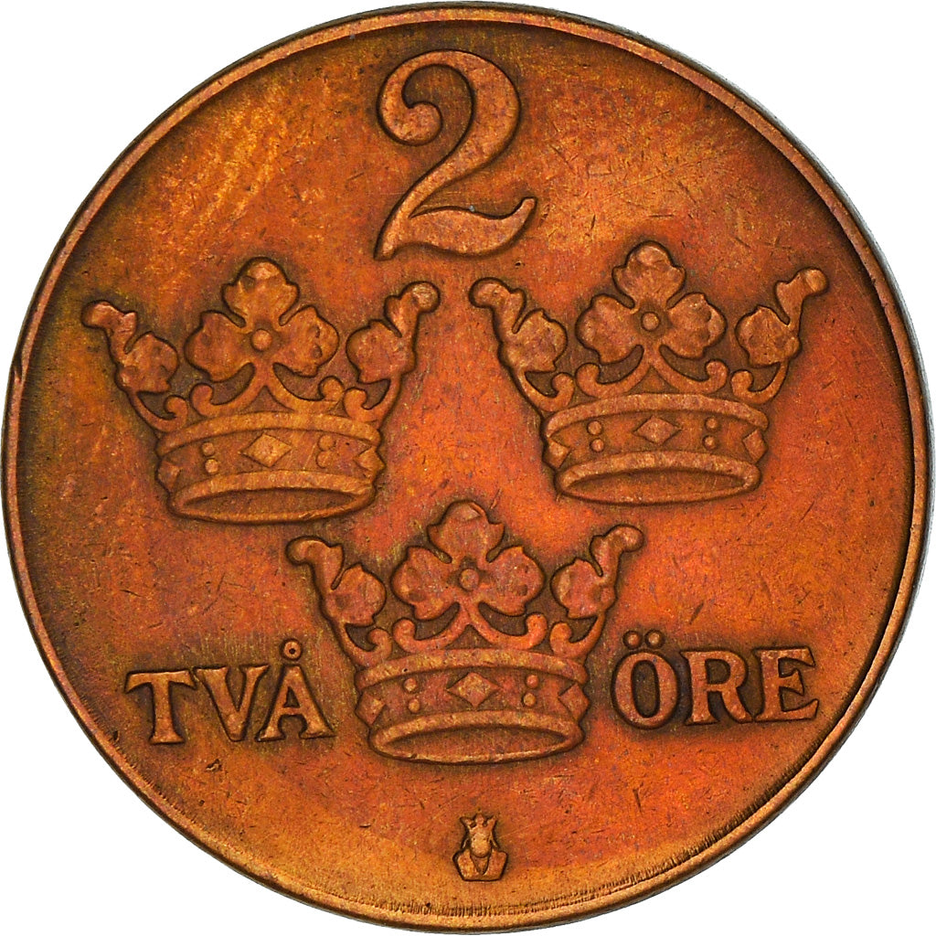Coin, Sweden, Gustaf V, 2 Öre, 1940, EF(40-45), Bronze, KM:778