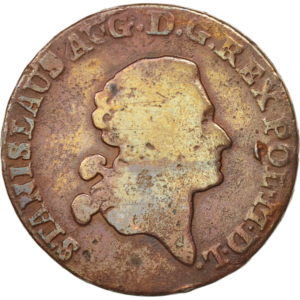 Poland, Stanislaus Augustus, 3 Grosze, 1/2 Szostak - 3 Kruzierz, 1787, VF(20-...