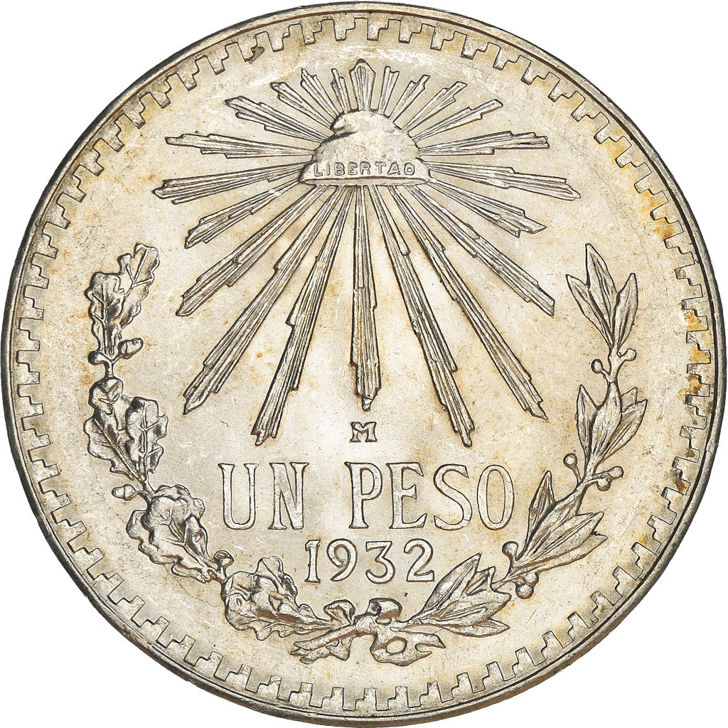 Coin, Mexico, Peso, 1932, Mexico City, AU(55-58), Silver, KM:455