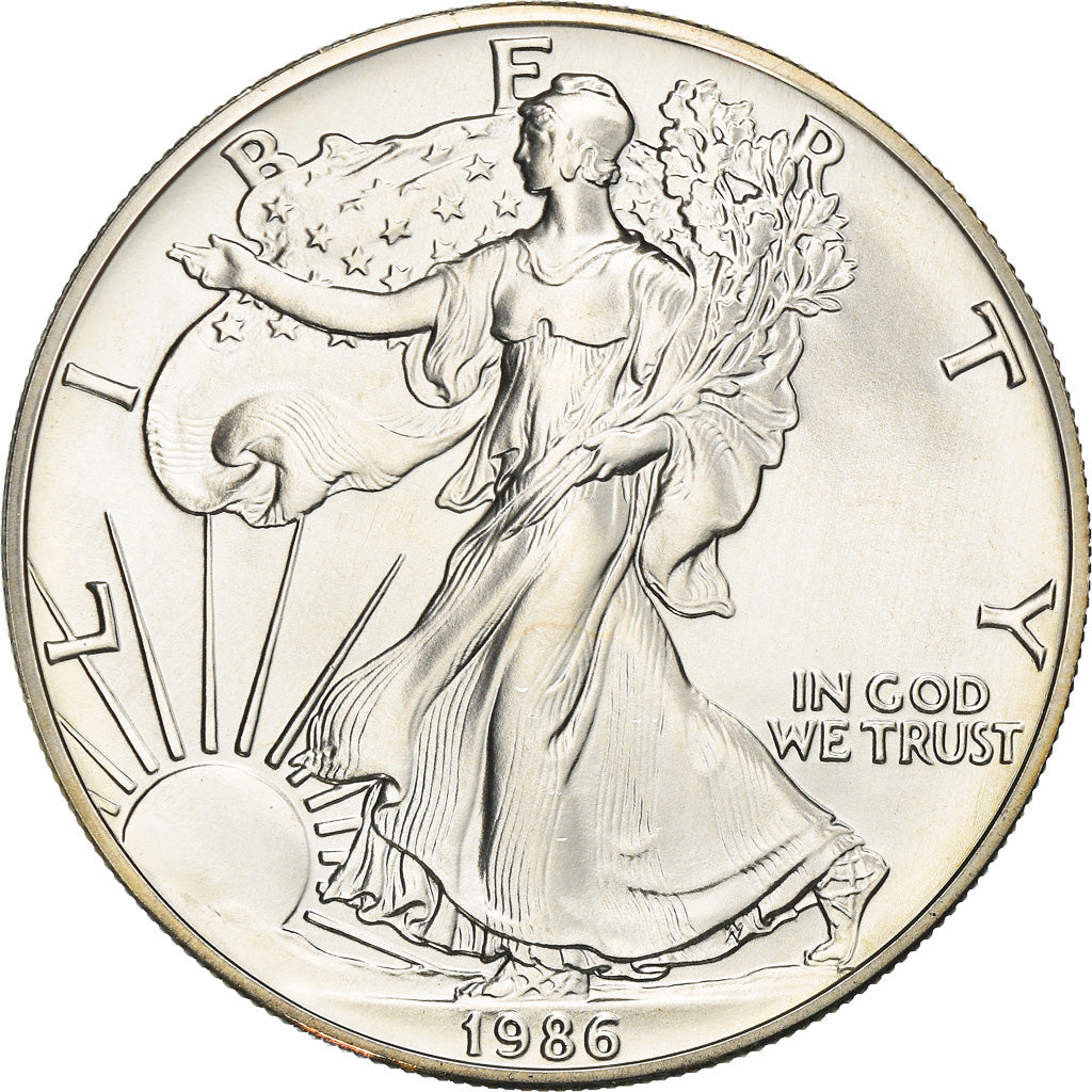 Coin, United States, Dollar, 1986, U.S. Mint, Philadelphia, American Silver
