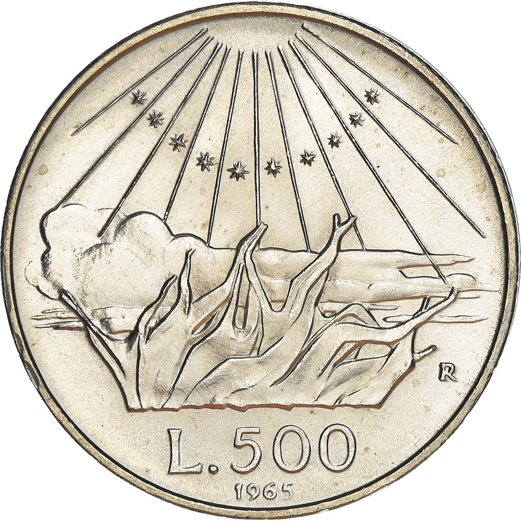 Coin, Italy, 500 Lire, 1965, Rome, MS(63), Silver, KM:100