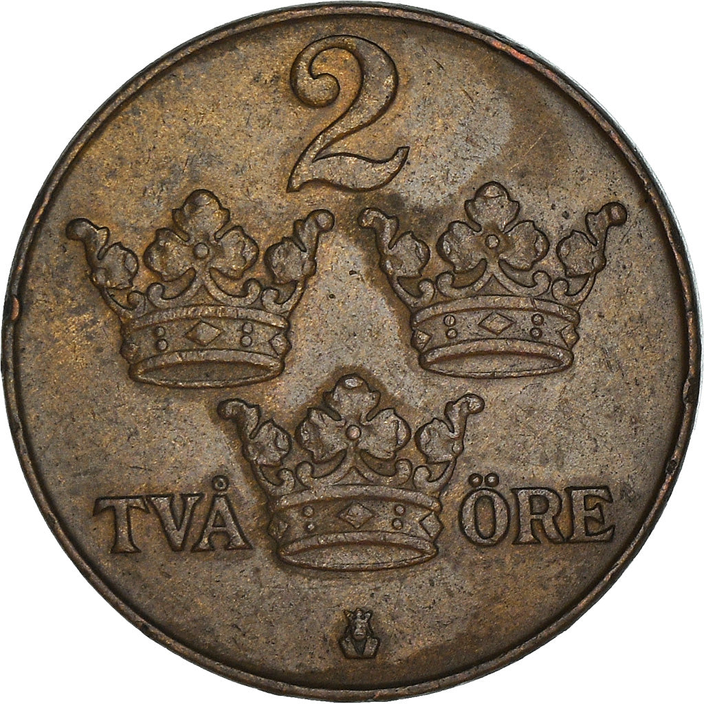 Coin, Sweden, Gustaf V, 2 Öre, 1941, VF(30-35), Bronze, KM:778