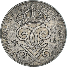 Coin, Sweden, Gustaf V, 2 Öre, 1942, VF(30-35), Iron, KM:811