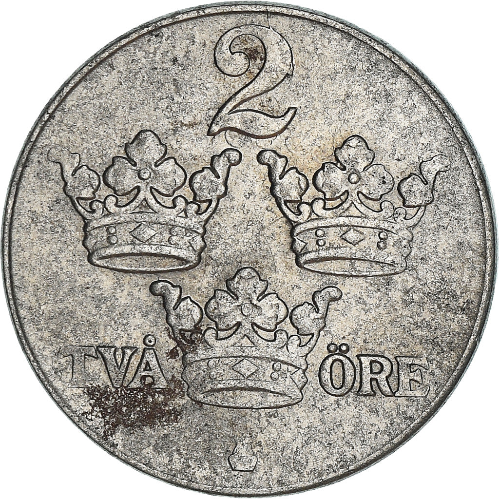Coin, Sweden, Gustaf V, 2 Öre, 1942, VF(30-35), Iron, KM:811