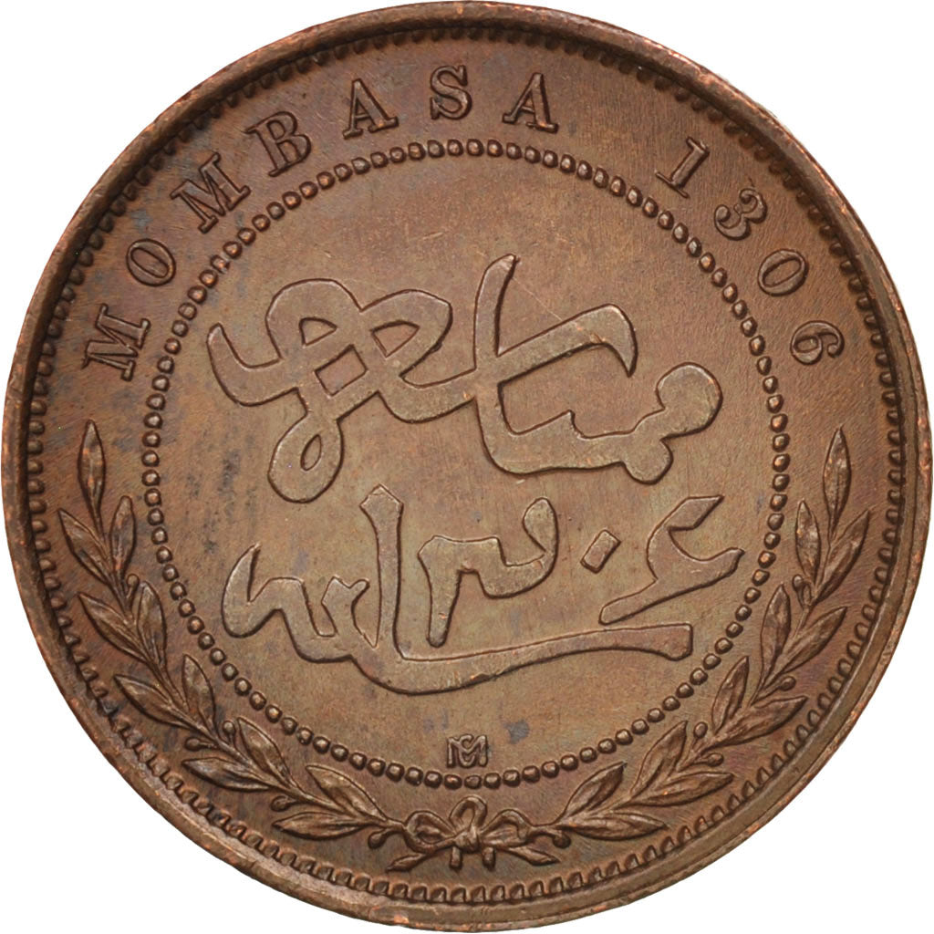 MOMBASA, Pice, 1888, Calcutta, SPL-, Bronzo, KM:1.2