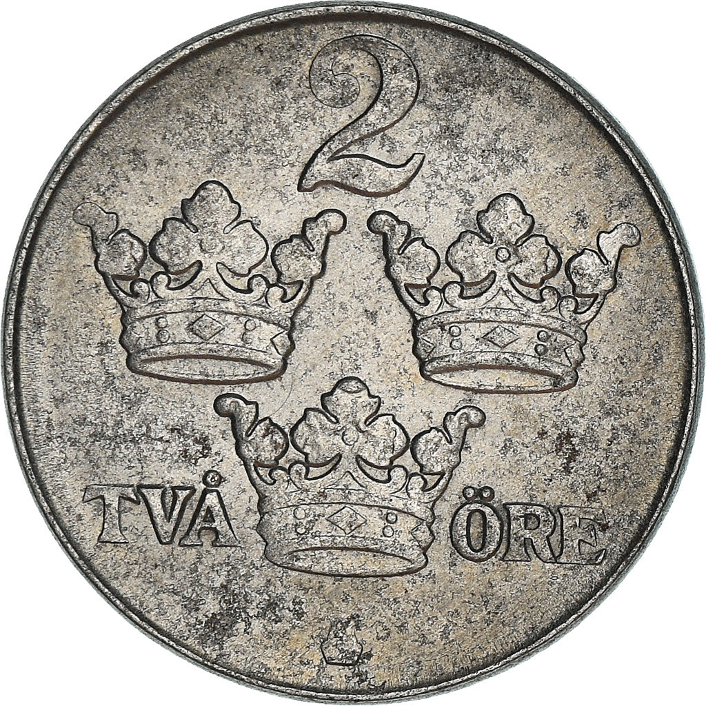 Coin, Sweden, Gustaf V, 2 Öre, 1943, VF(20-25), Iron, KM:811