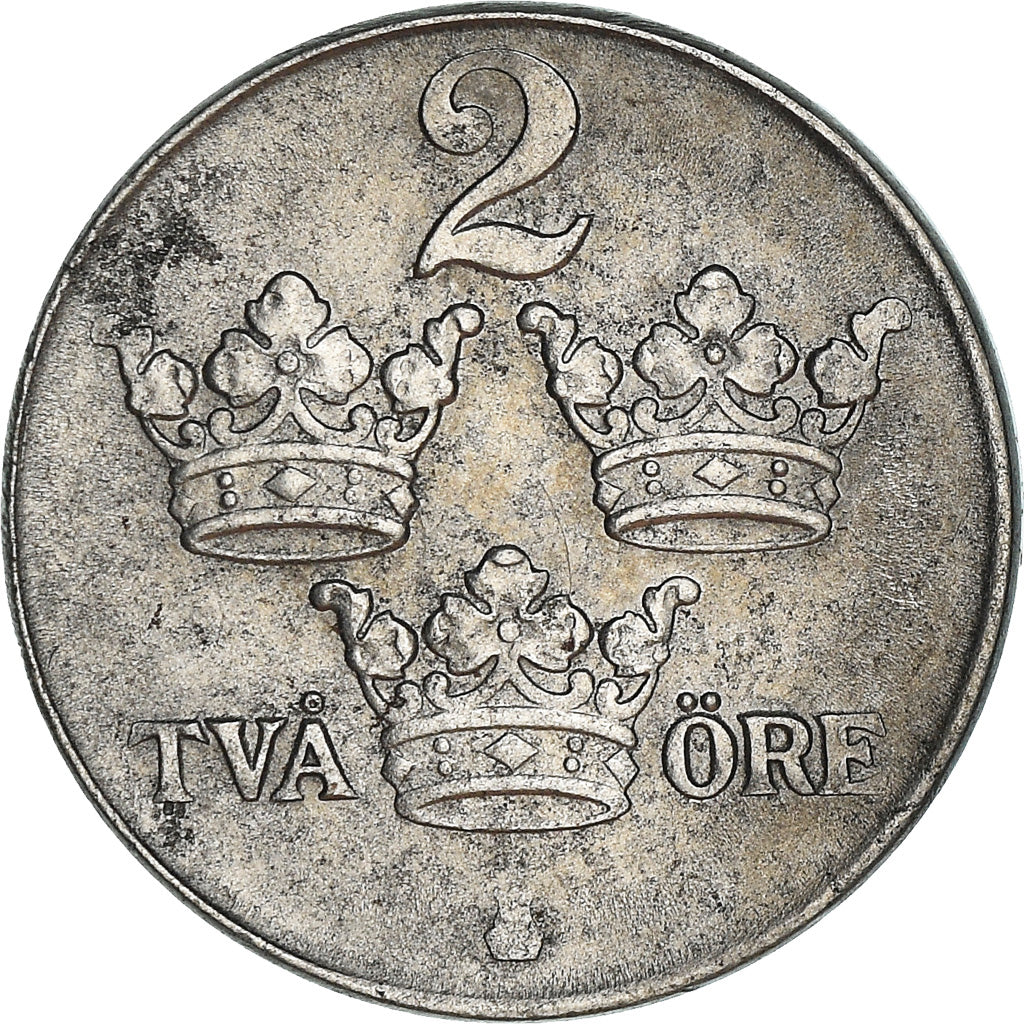 Coin, Sweden, Gustaf V, 2 Öre, 1945, VF(20-25), Iron, KM:811