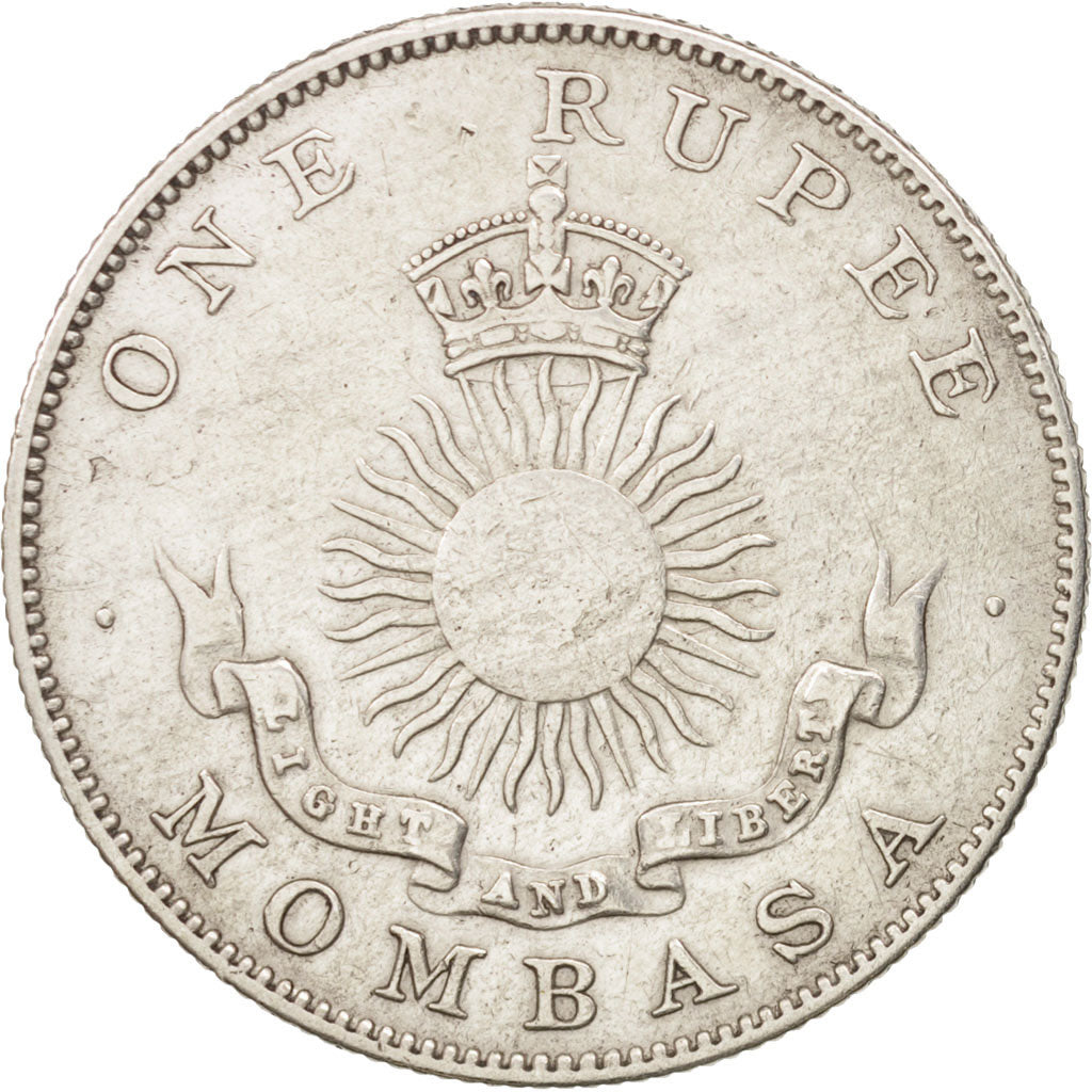 MOMBASA, Rupee, 1888, Birmingham, BB, Argento, KM:5