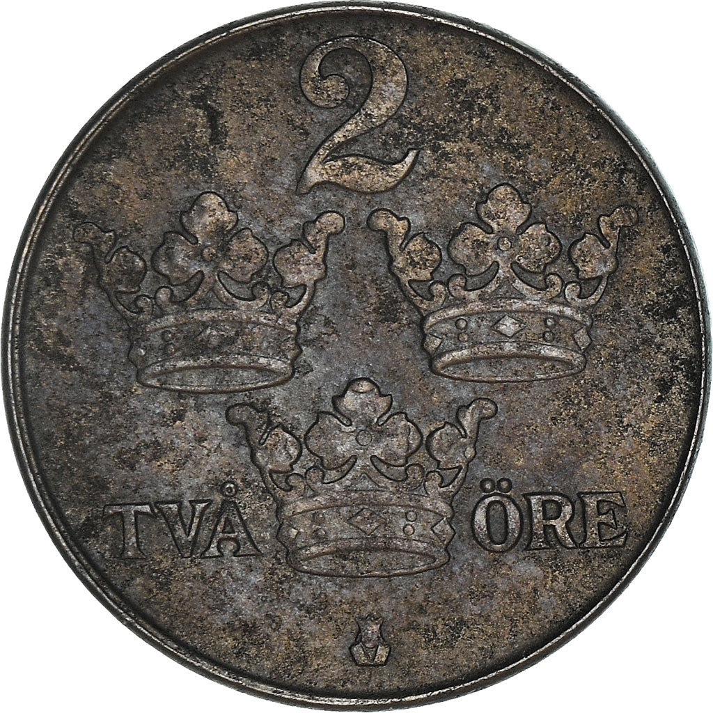 Coin, Sweden, Gustaf V, 2 Öre, 1947, VF(20-25), Iron, KM:811