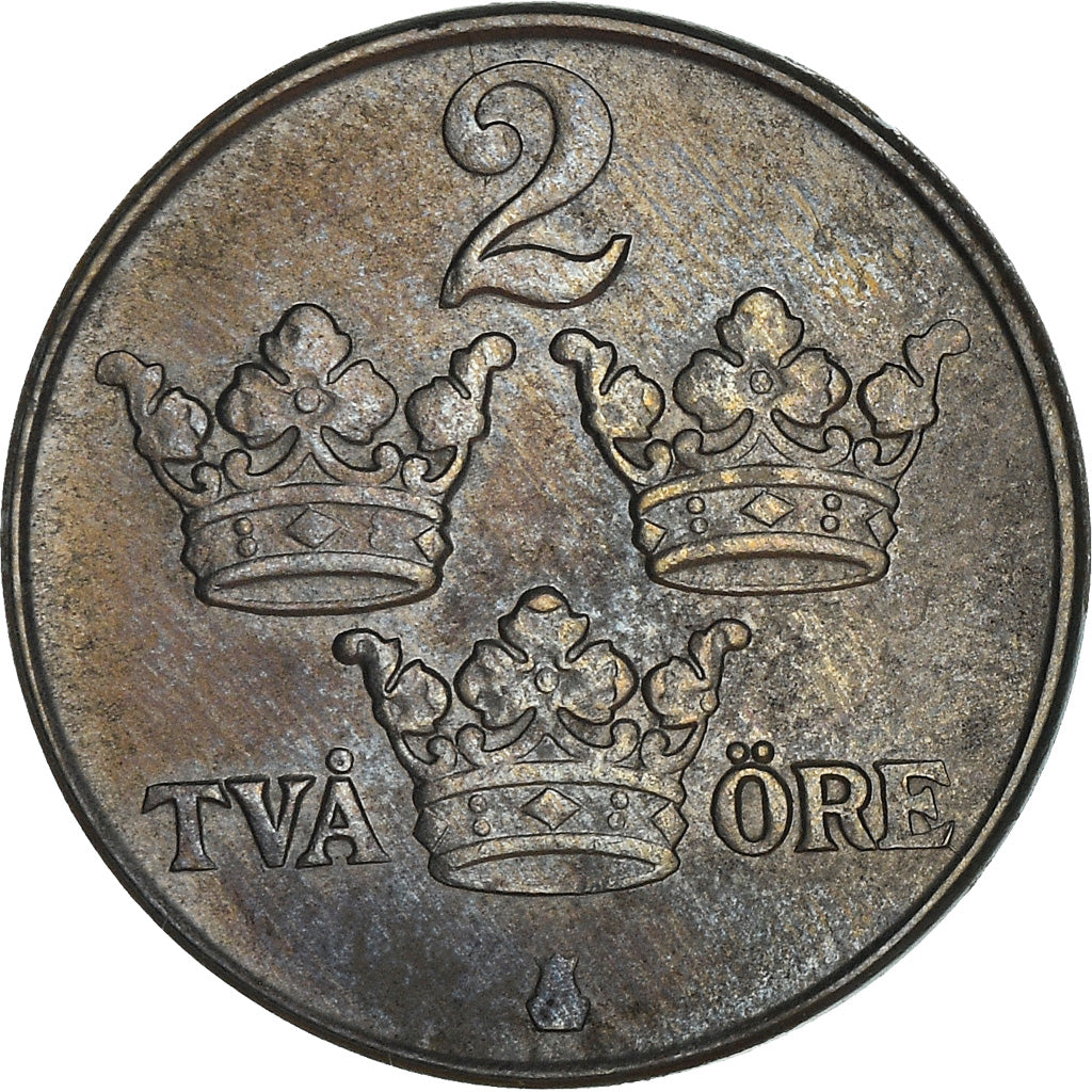 Moeda, Suécia, Gustaf V, 2 Öre, 1948, EF(40-45), Ferro, KM:811
