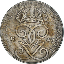 Coin, Sweden, Gustaf V, 2 Öre, 1949, VF(30-35), Iron, KM:811