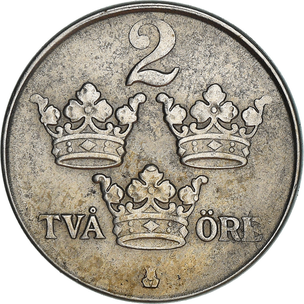 Coin, Sweden, Gustaf V, 2 Öre, 1949, VF(30-35), Iron, KM:811