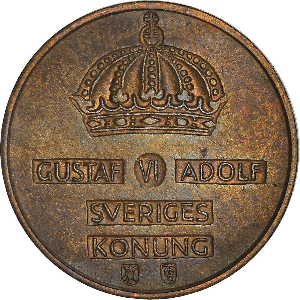 Moeda, Suécia, Gustaf VI, 2 Öre, 1957, AU(50-53), Bronze, KM:821