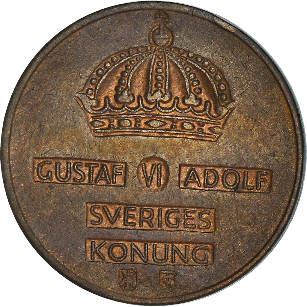 Coin, Sweden, Gustaf VI, 2 Öre, 1957, EF(40-45), Bronze, KM:821