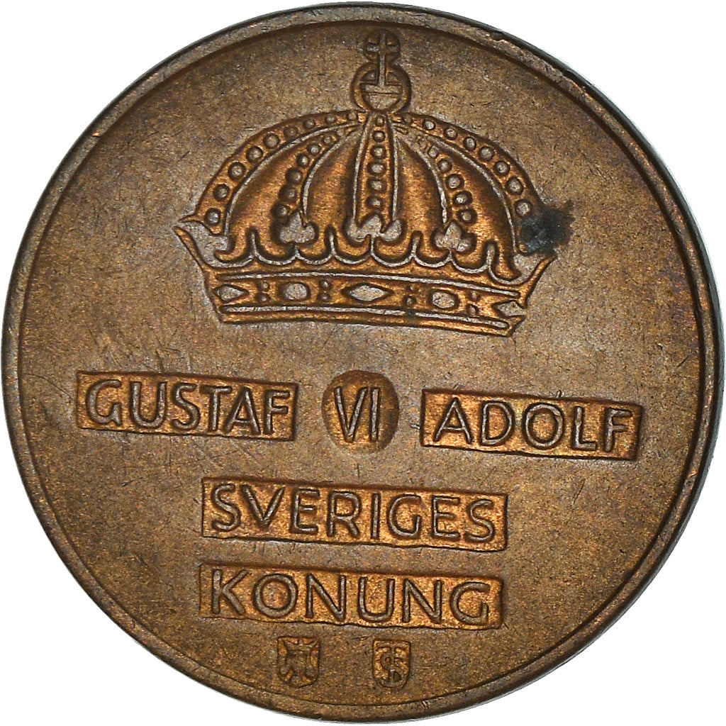 Coin, Sweden, Gustaf VI, 2 Öre, 1957, VF(30-35), Bronze, KM:821