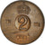 Coin, Sweden, Gustaf VI, 2 Öre, 1957, VF(30-35), Bronze, KM:821