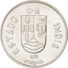 INDIA - PORTOGHESE, 1/2 Rupia, 1936, SPL-, Argento, KM:23