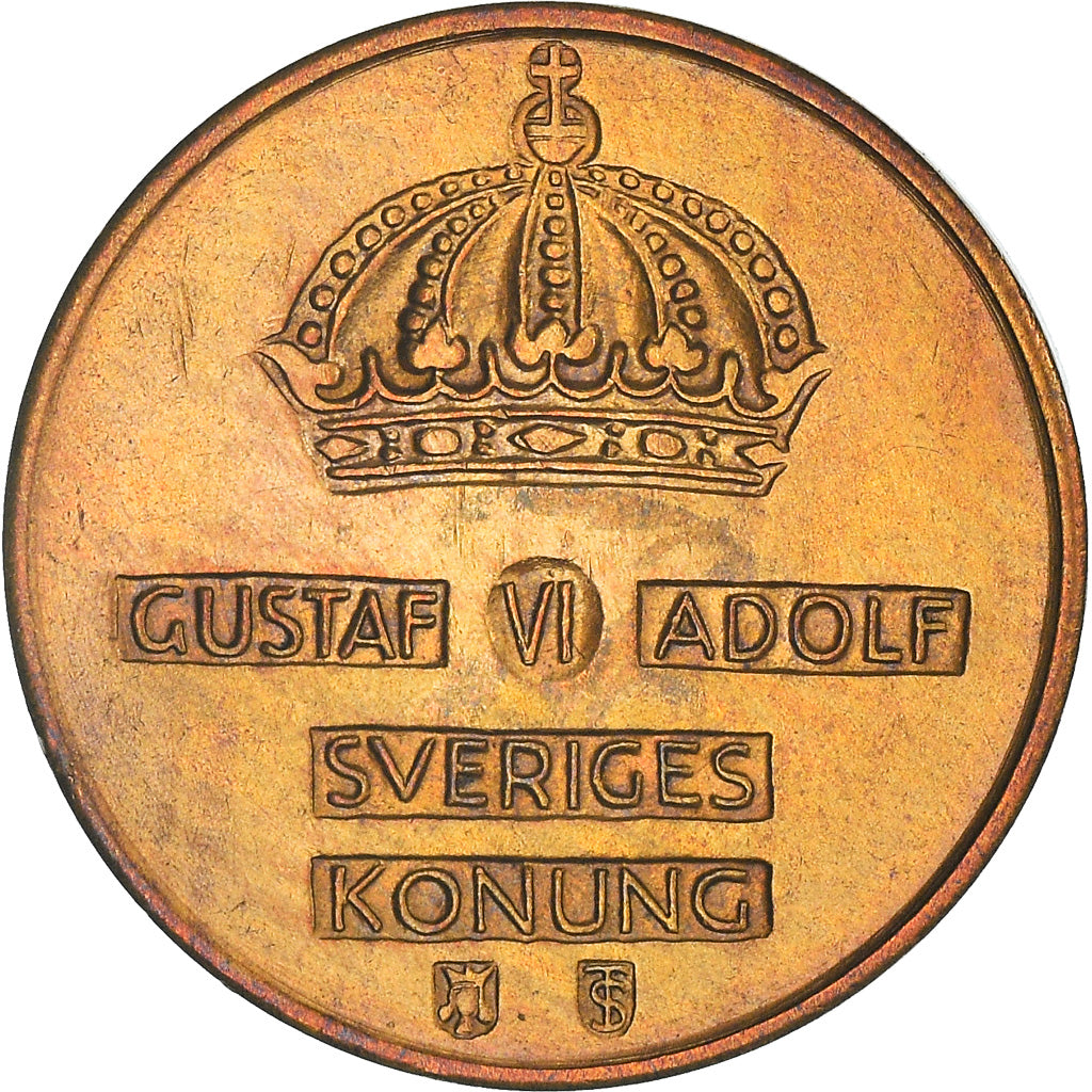 Coin, Sweden, Gustaf VI, 2 Öre, 1960, AU(50-53), Bronze, KM:821