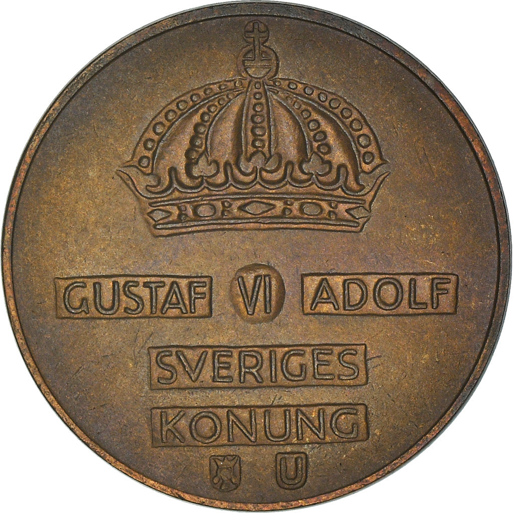 Coin, Sweden, Gustaf VI, 2 Öre, 1963, AU(50-53), Bronze, KM:821